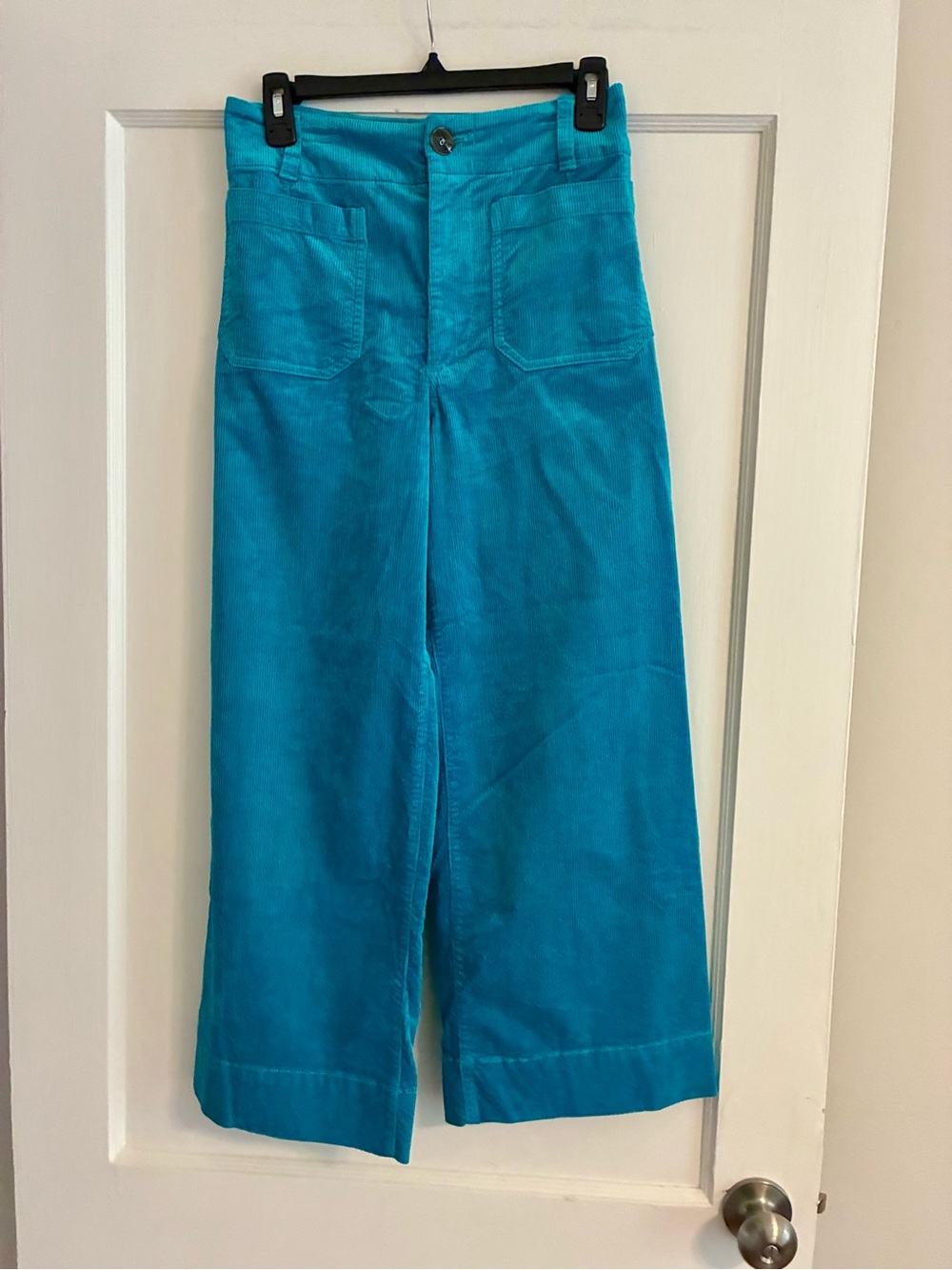 MAEVE Anthropologie COLETTE Cropped Turquoise Corduroy Hi-Rise Pants 27 EUC - Picture 4 of 9